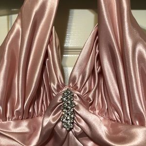 Mike benet formals long pink halter maxi dress